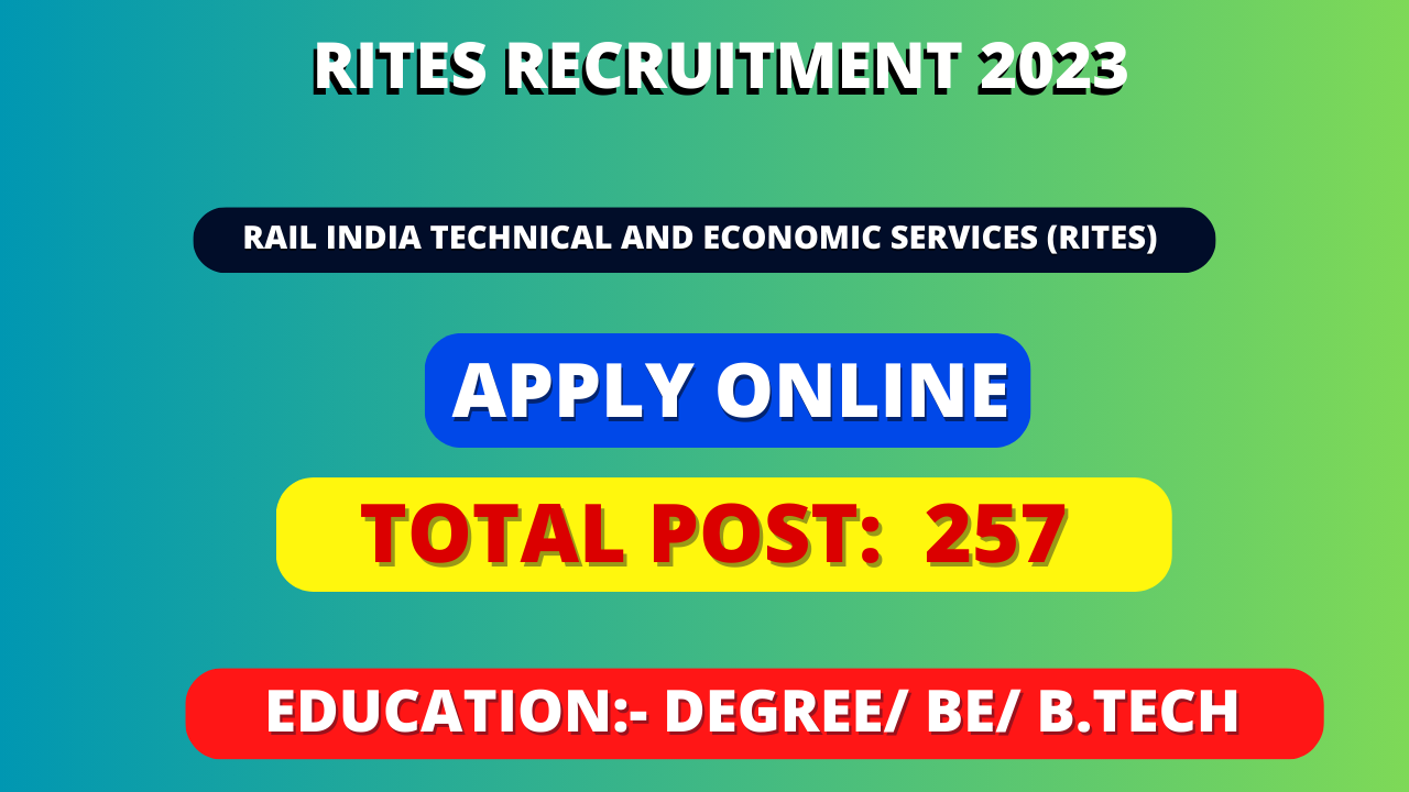 RITES Recruitment Notification Out 2023 Apply 257 Post Vacancy